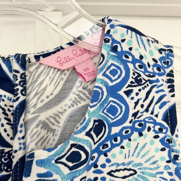 Lilly Pulitzer Womens Blue Mermaids Tail Kelby Stretch Shift Dress Size 00 - Picture 3 of 8